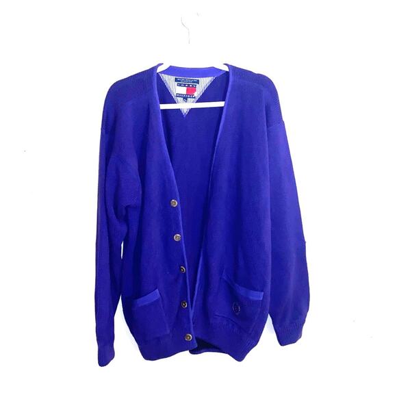 VNTG TOMMY HILFIGER heavy knit cardigan size med - Picture 1 of 5